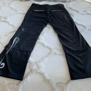 Athleta Ski Pants Snow Pants Fleece Lined Water Resistant Black Size 6 Tall